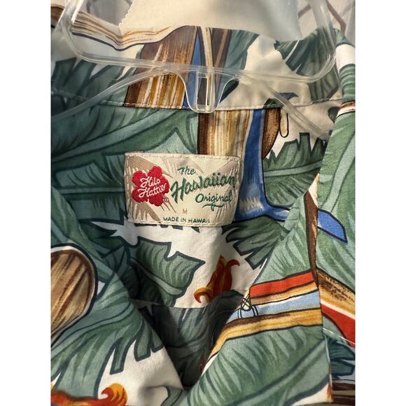 Hilo Hattie button up Hawaiian palm tropical men Shirt - M short sleeve - Picture 4 of 10